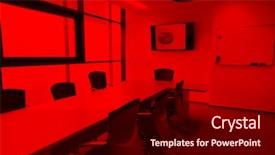  Presentation with new office - Amazing PPT layouts having new modern office meeting room backdrop and a wine colored foreground