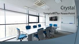  Presentation with new office - Slides enhanced with new modern office meeting room background and a  colored foreground