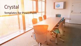 Presentation with new office - Colorful theme enhanced with new modern office meeting room backdrop and a  colored foreground