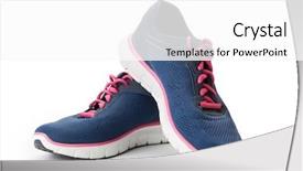  Presentation with running shoes - Colorful slides enhanced with new modern sport running shoes backdrop and a white colored foreground
