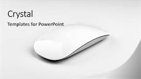  Presentation with computer keyboard and mouse - Audience pleasing slide set consisting of new modern wireless computer mouse backdrop and a white colored foreground