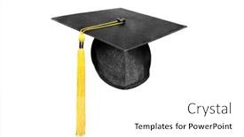  Presentation with graduation white cap - PPT layouts with new-mortar-board-graduation-cap background and a white colored foreground