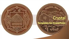  Presentation with everest - Audience pleasing presentation consisting of new nepalese one rupee coin backdrop and a tawny brown colored foreground