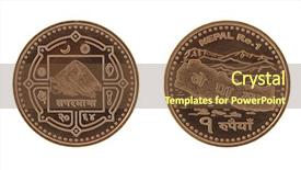  Presentation with everest - Amazing presentation design having new nepalese rupee coins depicting backdrop and a tawny brown colored foreground