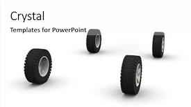  Presentation with wheel - Amazing presentation theme having new off-road car wheel backdrop and a white colored foreground