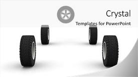  Presentation with wheel - PPT layouts consisting of new off-road car wheel background and a white colored foreground