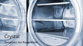  Presentation with furnace - Amazing slide deck having new open vacuum furnace oven backdrop and a light blue colored foreground