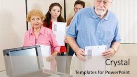  Presentation with electronic voting - Audience pleasing presentation consisting of new optical scan voting backdrop and a soft green colored foreground