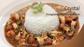  Presentation with food chicken - Audience pleasing presentation theme consisting of new orleans - gumbo with crawfish chicken sausage backdrop and a coral colored foreground