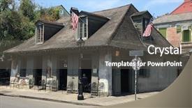  Presentation with house - Colorful PPT theme enhanced with new orleans - lafitte s blacksmith house backdrop and a gray colored foreground
