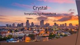  Presentation with new orleans - PPT theme having new orleans louisiana downtown city background and a teal colored foreground