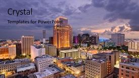  Presentation with new orleans - Theme having new orleans louisiana usa central background and a seafoam green colored foreground