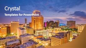  Presentation with new orleans - PPT theme featuring new orleans louisiana usa central background and a ocean colored foreground