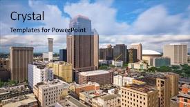  Presentation with new orleans - Cool new slides with new orleans louisiana usa dontown backdrop and a light blue colored foreground