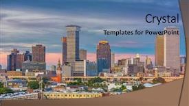  Presentation with new orleans - Presentation theme with new orleans louisiana usa downtown background and a teal colored foreground