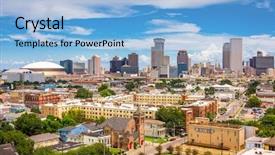  Presentation with new orleans - Amazing PPT theme having new orleans louisiana usa downtown backdrop and a light blue colored foreground