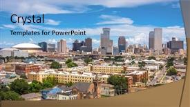  Presentation with louisiana - PPT layouts with new orleans louisiana usa downtown background and a light blue colored foreground