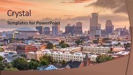  Presentation with new orleans - PPT layouts enhanced with new orleans louisiana usa downtown background and a coral colored foreground