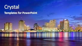  Presentation with louisiana - Presentation consisting of new orleans louisiana usa skyline background and a royal blue colored foreground