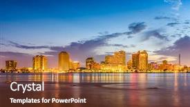  Presentation with louisiana - PPT layouts having new orleans louisiana usa skyline background and a tawny brown colored foreground