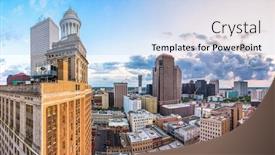  Presentation with new orleans - Presentation design featuring new-orleans-louisiana-usa-view background and a light blue colored foreground