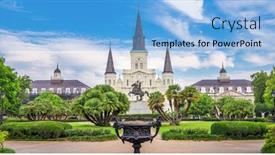  Presentation with new orleans - Cool new slide set with new orleans louisiana usa at jackson square and st louis cathedral in the morning backdrop and a light blue colored foreground