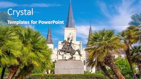  Presentation with new orleans - Colorful slide set enhanced with new-orleans-louisiana-usa backdrop and a teal colored foreground