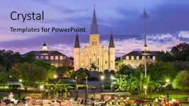  Presentation with louisiana - PPT theme having new orleans louisiana usa background and a light blue colored foreground