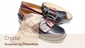  Presentation with dress shoes - PPT layouts consisting of new-pair-of-slip background and a lemonade colored foreground