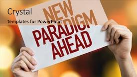  Presentation with familly a new born - Slides featuring new paradigm ahead placard background and a yellow colored foreground