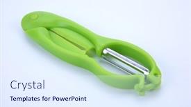  Presentation with duo - PPT theme having new-paring-knife-duo-slice background and a sky blue colored foreground