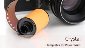  Presentation with film - Presentation theme with new photo film in cartridge background and a lemonade colored foreground