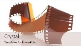  Presentation with film - Presentation theme featuring new photo film in cartridge background and a coral colored foreground