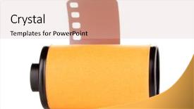  Presentation with black and white film strip - Colorful theme enhanced with new photo film in cartridge backdrop and a lemonade colored foreground