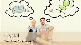  Presentation with doodles - PPT theme consisting of new place with text bubbles background and a  colored foreground