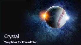  Presentation with baseball - Colorful slide set enhanced with new planet - baseball game concept backdrop and a navy blue colored foreground