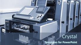  Presentation with machine - Audience pleasing theme consisting of new-polygraphic-machine backdrop and a ocean colored foreground