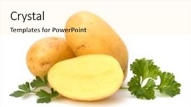  Presentation with white green - Slides with new potato and green parsley background and a blonde colored foreground