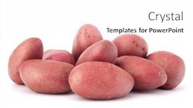  Presentation with potato - Theme having new-potato-tuber-heap-isolated background and a white colored foreground