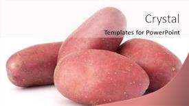  Presentation with potato - Amazing presentation having new-potato-tuber-heap-isolated backdrop and a sky blue colored foreground