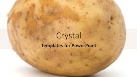  Presentation with potato - Colorful presentation theme enhanced with new-potato-tuber-isolated-over backdrop and a yellow colored foreground