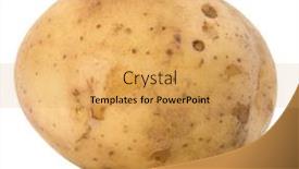  Presentation with potato - Presentation theme with new-potato-tuber-isolated-over background and a yellow colored foreground