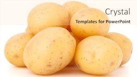  Presentation with potato - Colorful slide set enhanced with new-potato-tuber-isolated backdrop and a blonde colored foreground