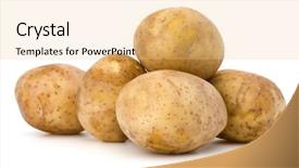  Presentation with potato - Slide deck with new potato tuber isolated background and a yellow colored foreground