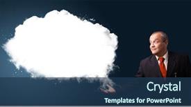  Presentation with space suit - Slide set enhanced with new product - businessman in suit presenting abstract background and a  colored foreground