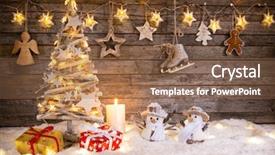  Presentation with events and decoration presentation - PPT layouts consisting of new products abstract - christmas decoration on wooden background background and a  colored foreground