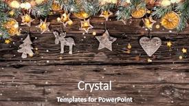  Presentation with decoration - Theme enhanced with new products abstract - christmas decoration on wooden background background and a  colored foreground