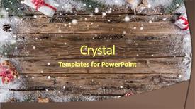  Presentation with copy space - Cool new PPT theme with christmas decoration on wooden background backdrop and a light gray colored foreground
