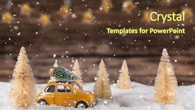  Presentation with christmas lights bulb decoration - Audience pleasing PPT layouts consisting of new products abstract - christmas decoration on wooden background backdrop and a tawny brown colored foreground