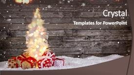  Presentation with events and decoration presentation - Slides having new products abstract - christmas decoration on wooden background background and a tawny brown colored foreground